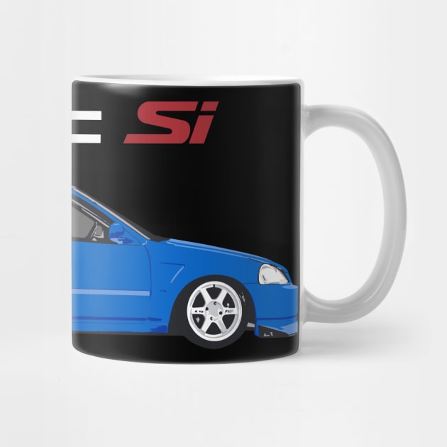 Civic Si Electron Blue COupe VOLK TE37 by cowtown_cowboy